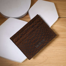 Load image into Gallery viewer, Sassora Genuine Leather Brown Unisex Small Card Holder