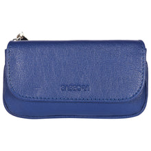 Load image into Gallery viewer, Sassora Genuine Leather Unisex Keycase & Coin Pouch (Blue)
