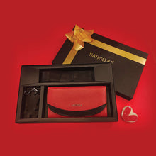 Load image into Gallery viewer, Sassora Genuine Premium Leather Women's Wallet, Keychain and Pencase Valentine's Combo Set (For Her)