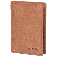 Load image into Gallery viewer, Sassora Premium Leather Men's Slim Small RFID Notesae (Tan)