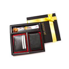 Load image into Gallery viewer, Sassora Genuine Leather Men's Wallet, Card Holder and Rakhi Combo Set (Raksha Bandhan Gift-for Him)