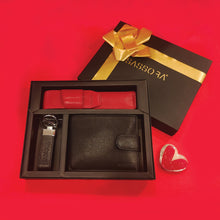 Load image into Gallery viewer, Sassora Genuine Premium Leather Men's Wallet, Keychain and Pencase Valentine's Combo Set (for him)