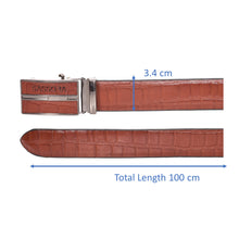 Load image into Gallery viewer, Sassora Genuine Leather Men Tan Reversible Buckle Belt