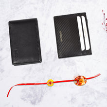 Load image into Gallery viewer, Sassora Genuine Leather Men's Wallet, Card Holder and Rakhi Combo Set (Raksha Bandhan Gift-for Him)