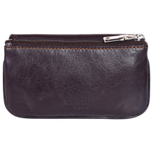 Load image into Gallery viewer, Sassora Genuine Leather Unisex Keycase & Coin Pouch (Dark Brown)