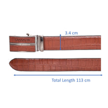 Load image into Gallery viewer, Sassora Genuine Leather Men Tan Reversible Buckle Belt