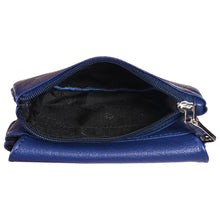 Load image into Gallery viewer, Sassora Genuine Leather Unisex Keycase & Coin Pouch (Blue)