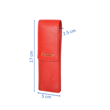Load image into Gallery viewer, Sassora Genuine Leather Red Fountain Pen Holder Case for Girls