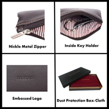 Load image into Gallery viewer, Sassora Genuine Leather Zip Closure Key Pouch
