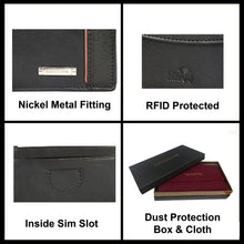 Load image into Gallery viewer, Sassora Genuine Leather Large RFID Black Men's Wallet