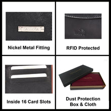 Load image into Gallery viewer, Sassora Pure Genuine Leather Large RFID Black Tan Men's Wallet