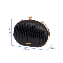 Load image into Gallery viewer, Sassora Premium Leather With Gold Polish Metal Frame Party Clutch