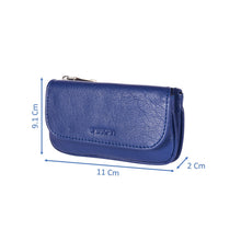 Load image into Gallery viewer, Sassora Genuine Leather Unisex Keycase & Coin Pouch (Blue)