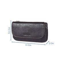 Load image into Gallery viewer, Sassora Genuine Leather Unisex Keycase & Coin Pouch (Dark Brown)