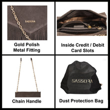 Load image into Gallery viewer, Sassora 100% Genuine Leather Suede Fringe Girl's Sling Bag