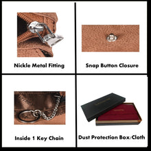 Load image into Gallery viewer, Sassora Genuine Leather Unisex Keycase & Coin Pouch (Tan)