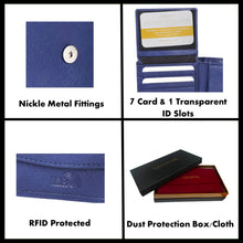 Load image into Gallery viewer, Sassora 100% Genuine Premium Leather Boys RFID Wallet(Blue)