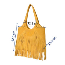 Load image into Gallery viewer, Sassora Premium Suede Leather Large Women Fringe Shoulder Bag