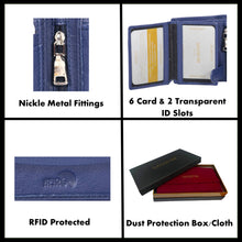 Load image into Gallery viewer, Sassora 100% Pure Leather Men's RFID Wallet(Blue)