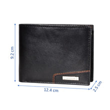 Load image into Gallery viewer, Sassora Genuine Leather Large RFID Black Tan Men's Bi-Fold Wallet