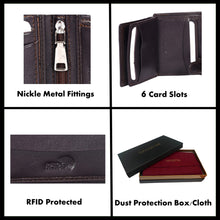 Load image into Gallery viewer, Sassora 100% Pure Leather Men's RFID Wallet(Dark Brown)