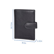 Load image into Gallery viewer, Sassora Genuine Leather RFID Bi Fold Button Closure Business Card Holder