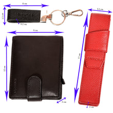 Load image into Gallery viewer, Sassora Genuine Premium Leather Men's Wallet, Keychain and Pencase Valentine's Combo Set (for him)