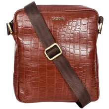 Load image into Gallery viewer, Sassora Genuine Leather Animal Print Unisex Sling Bag Crossbody Bag