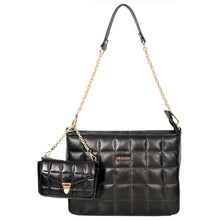 Load image into Gallery viewer, Sassora Genuine Leather Black Quilted Designed Shoulder Bag