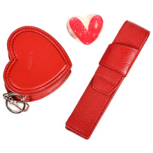 Load image into Gallery viewer, Sassora Genuine Premium Leather Women's Keycase and Pencase Valentine's Combo Set (for her)