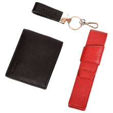 Load image into Gallery viewer, Sassora Genuine Premium Leather Men's Wallet, Keychain and Pencase Valentine's Combo Set (for him)