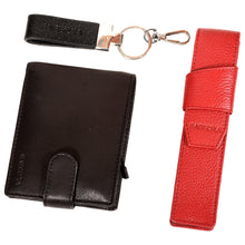 Load image into Gallery viewer, Sassora Genuine Premium Leather Men's Wallet, Keychain and Pencase Valentine's Combo Set (for him)