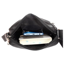 Load image into Gallery viewer, Sassora Premium Leather Small Black Unisex Sling Bag

