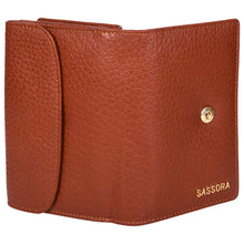 Load image into Gallery viewer, Sassora Genuine Leather Medium Brown RFID Wallet For Girls