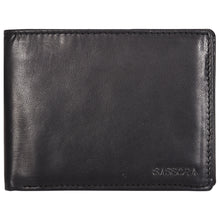 Load image into Gallery viewer, Sassora Genuine Leather Medium Size Black RFID Men's Wallet