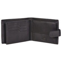 Load image into Gallery viewer, Sassora Genuine Leather Medium Black RFID Protected Men's Wallet