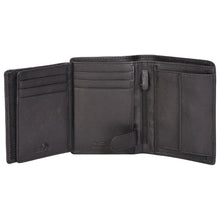 Load image into Gallery viewer, Sassora Genuine Leather Black RFID Protected Large Notecase