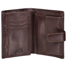 Load image into Gallery viewer, Sassora Genuine Leather Dark Brown RFID Protected Large Notecase