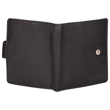 Load image into Gallery viewer, Sassora Genuine Leather Black RFID Protected Snap Closure Notecase