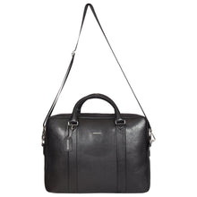 Load image into Gallery viewer, Sassora Genuine Leather Black Large Laptop Messenger Bag