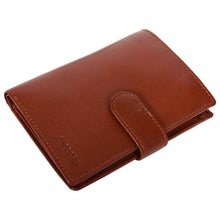 Load image into Gallery viewer, Sassora Genuine Leather Brown RFID Button Closure Men's Large Notecase