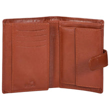Load image into Gallery viewer, Sassora Genuine Leather Brown RFID Button Closure Men's Large Notecase