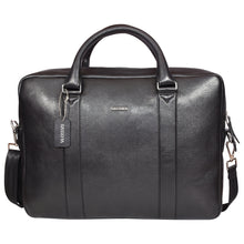 Load image into Gallery viewer, Sassora Genuine Leather Black Large Laptop Messenger Bag