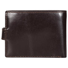 Load image into Gallery viewer, Sassora Genuine Leather Dark Brown RFID Flap Closure Two Fold Wallet