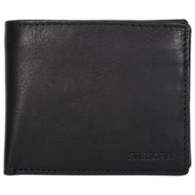 Load image into Gallery viewer, Sassora Genuine Leather Medium Black RFID Protected Gents Wallet