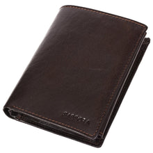 Load image into Gallery viewer, Sassora Genuine Leather Dark Brown RFID Protected Large Notecase