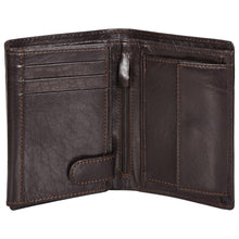Load image into Gallery viewer, Sassora Genuine Leather Dark Brown RFID Protected Large Notecase