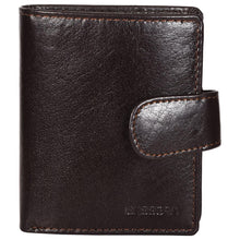 Load image into Gallery viewer, Sassora Genuine Leather Dark Brown RFID Protected Small Notecase