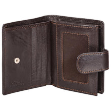 Load image into Gallery viewer, Sassora Genuine Leather Dark Brown RFID Protected Small Notecase