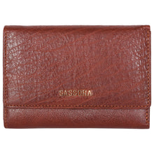 Load image into Gallery viewer, Sassora Genuine Leather Medium Brown RFID Women Wallet